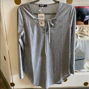 Grey lightweight lace top